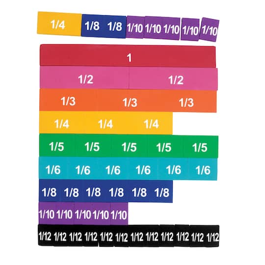 Learning Resources® Soft Foam Magnetic Rainbow Fraction® Tiles, Set of 51